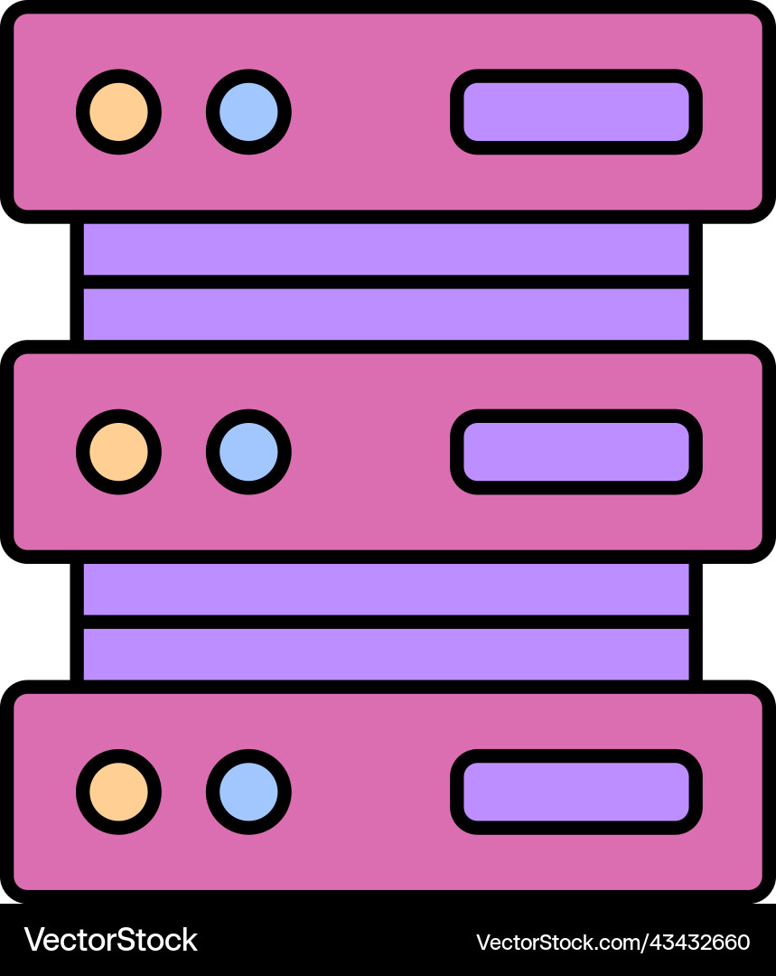 Flat server icon big database cloud storage Vector Image