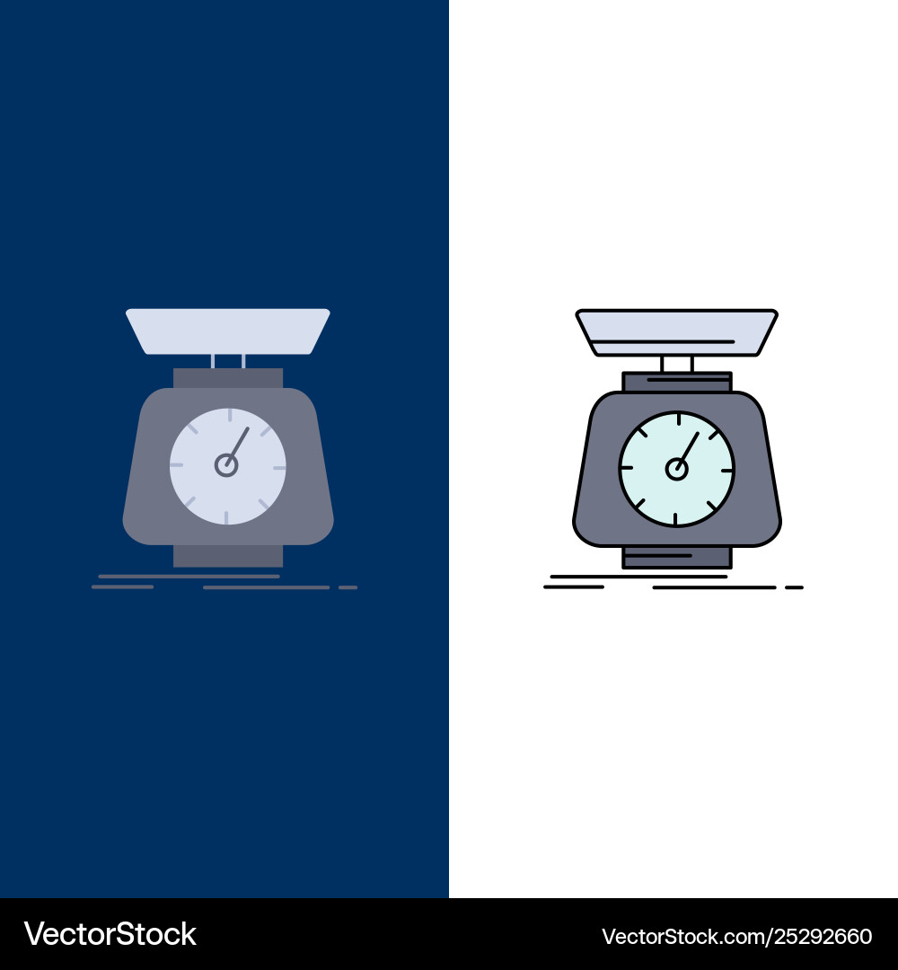 Implementation mass scale scales volume flat Implementation mass scale scales volume flat vector image