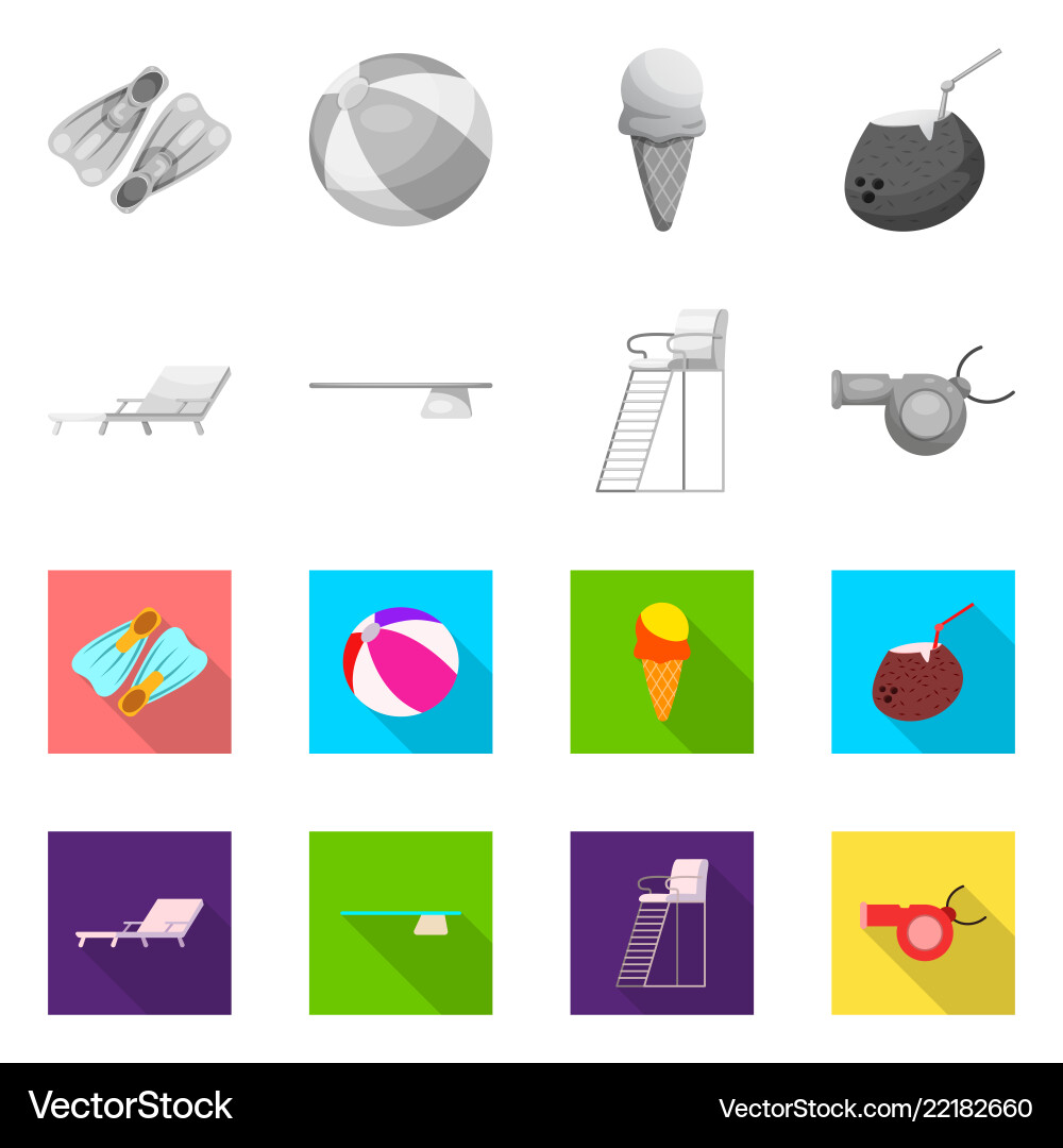 Isolated object of pool and swimming symbol Isolated object of pool and swimming symbol vector image
