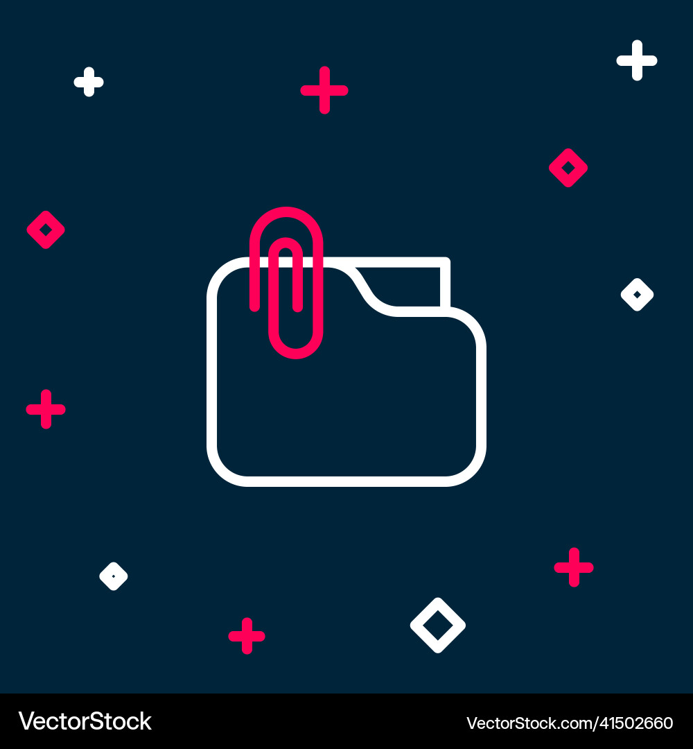 Line document folder with paper clip icon isolated Line document folder with paper clip icon isolated Vector Image
