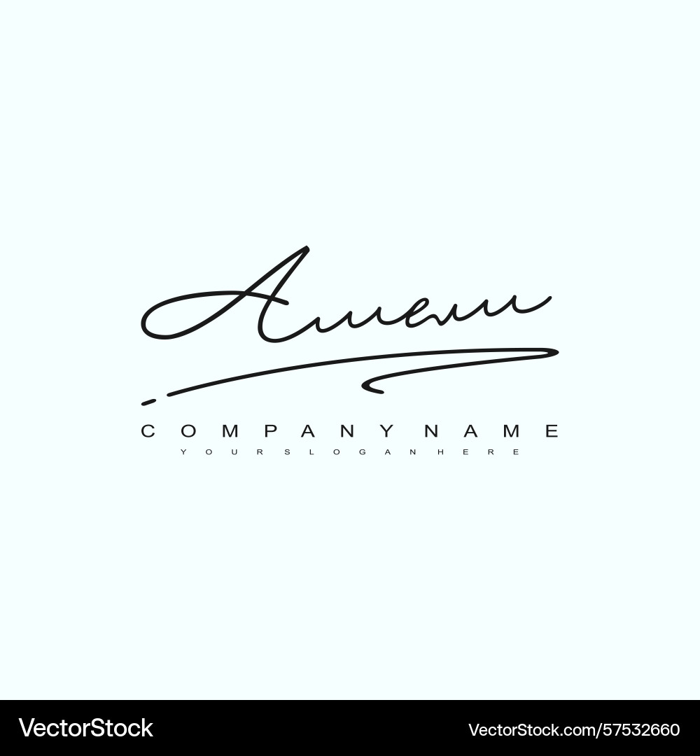 Minimal signature logo design with ae initials Vector Image