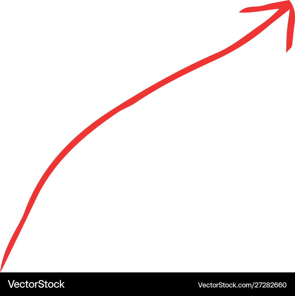Red and simple thin arrow variation vector image