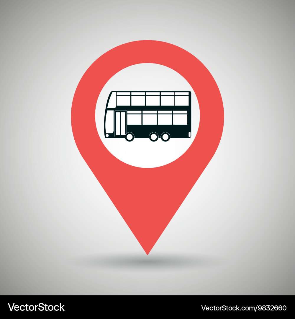 Red signal of bus side isolated icon design vector image