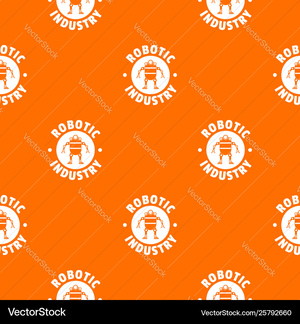 Robot machine pattern orange Robot machine pattern orange vector image