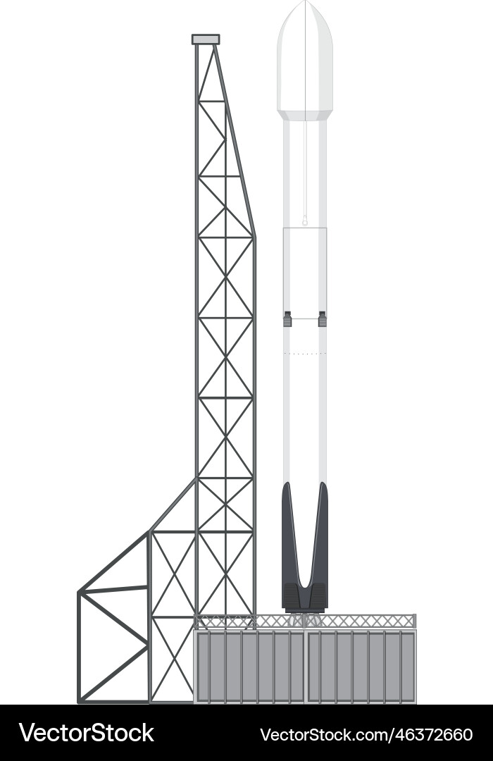 Rocket launch scaffolding or launchpads Vector Image