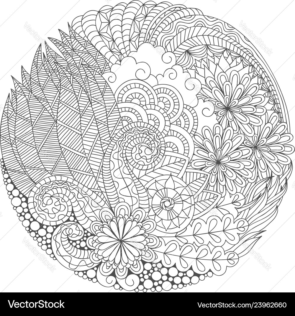Round floral composition Round floral composition vector image