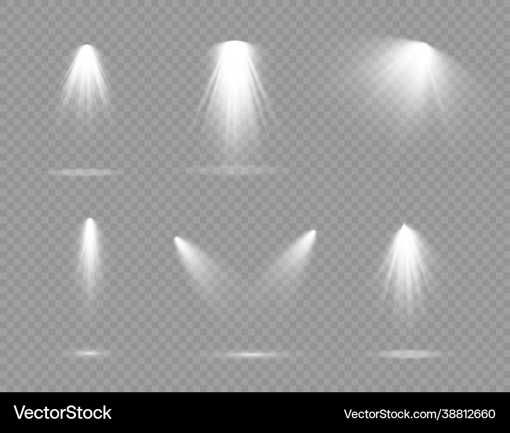 Spotlight white shines on stage Vector Image