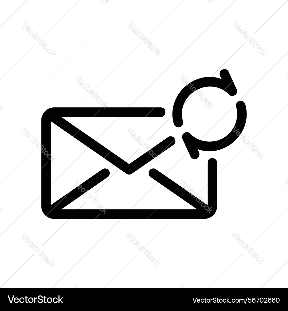 Synchronize email icon envelope with a circular Synchronize email icon envelope with a circular Vector Image