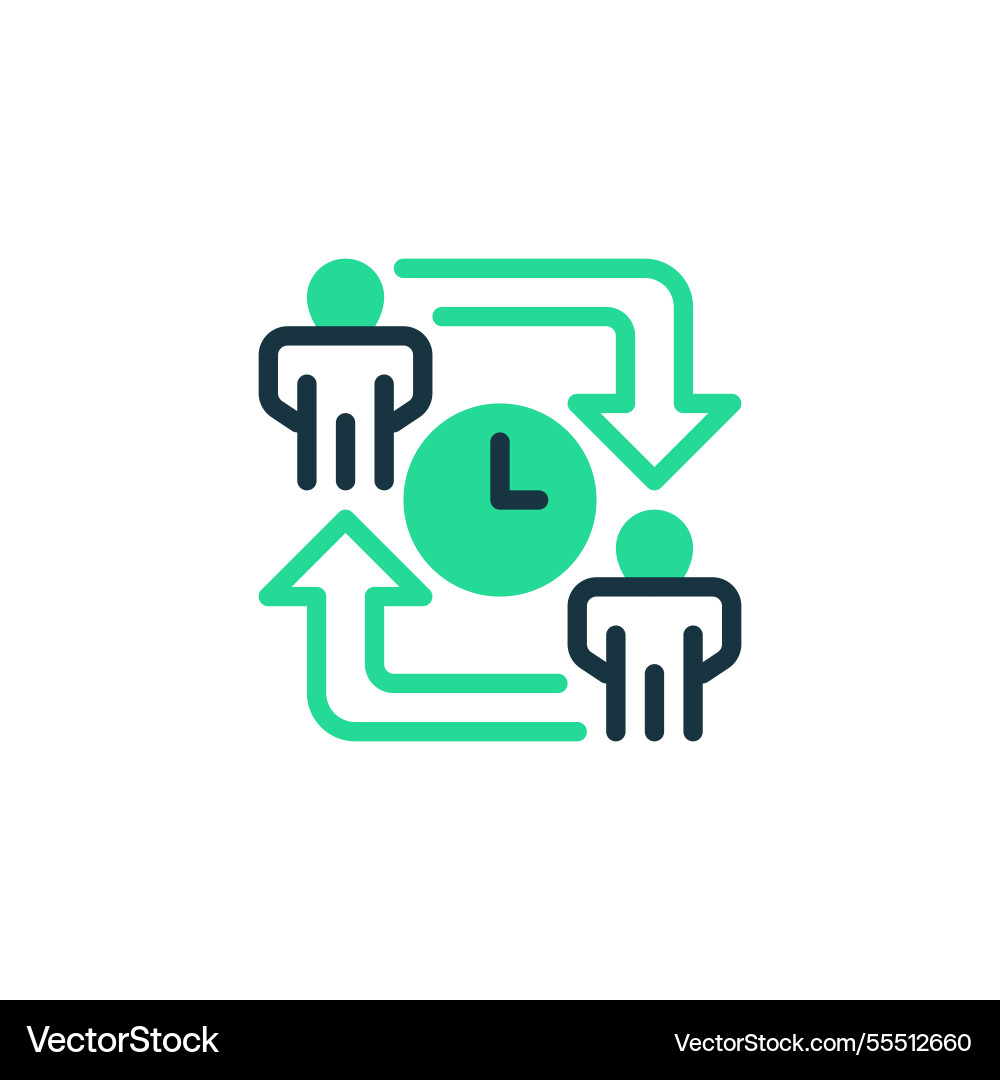 Work shift two tone color icon linear style sign Work shift two tone color icon linear style sign vector image