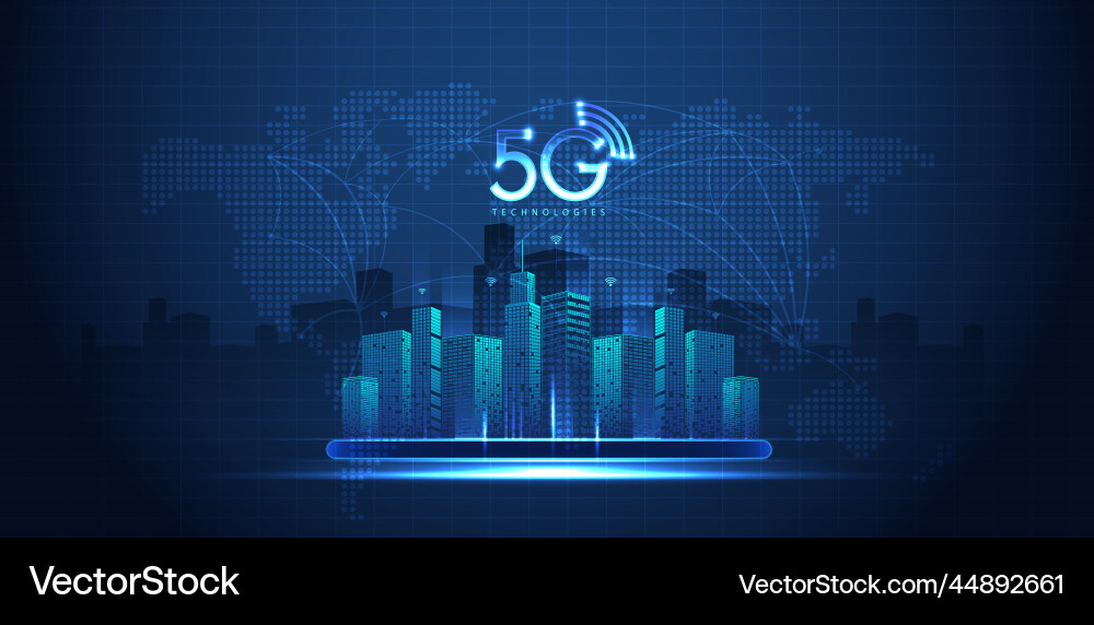 5g technology with computer network connection 5g technology with computer network connection vector image