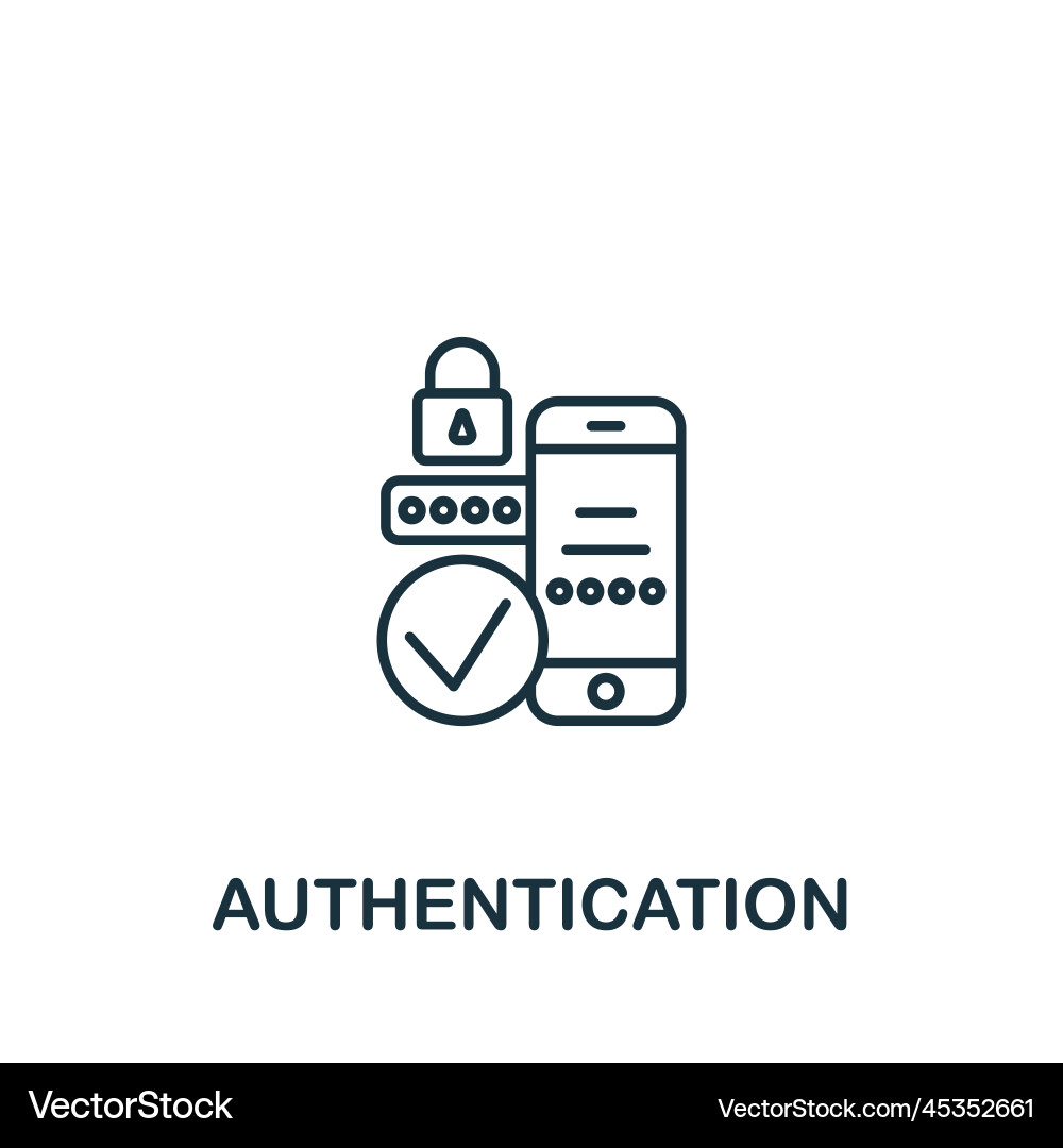 Authentication icon monochrome simple smart Authentication icon monochrome simple smart vector image