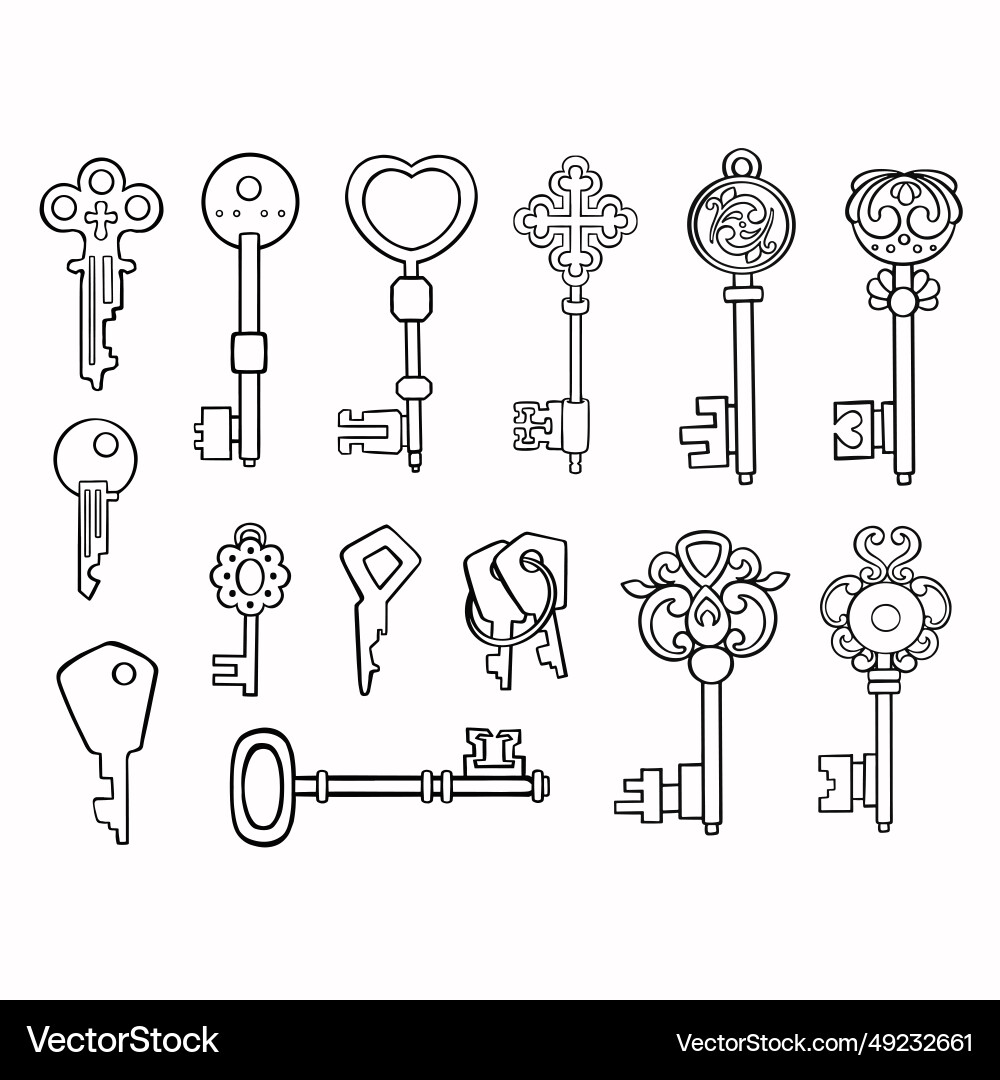 Big set of linear keys eps10 Big set of linear keys eps10 vector image