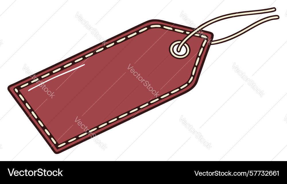 Blank red price tag with string design generative Vector Image