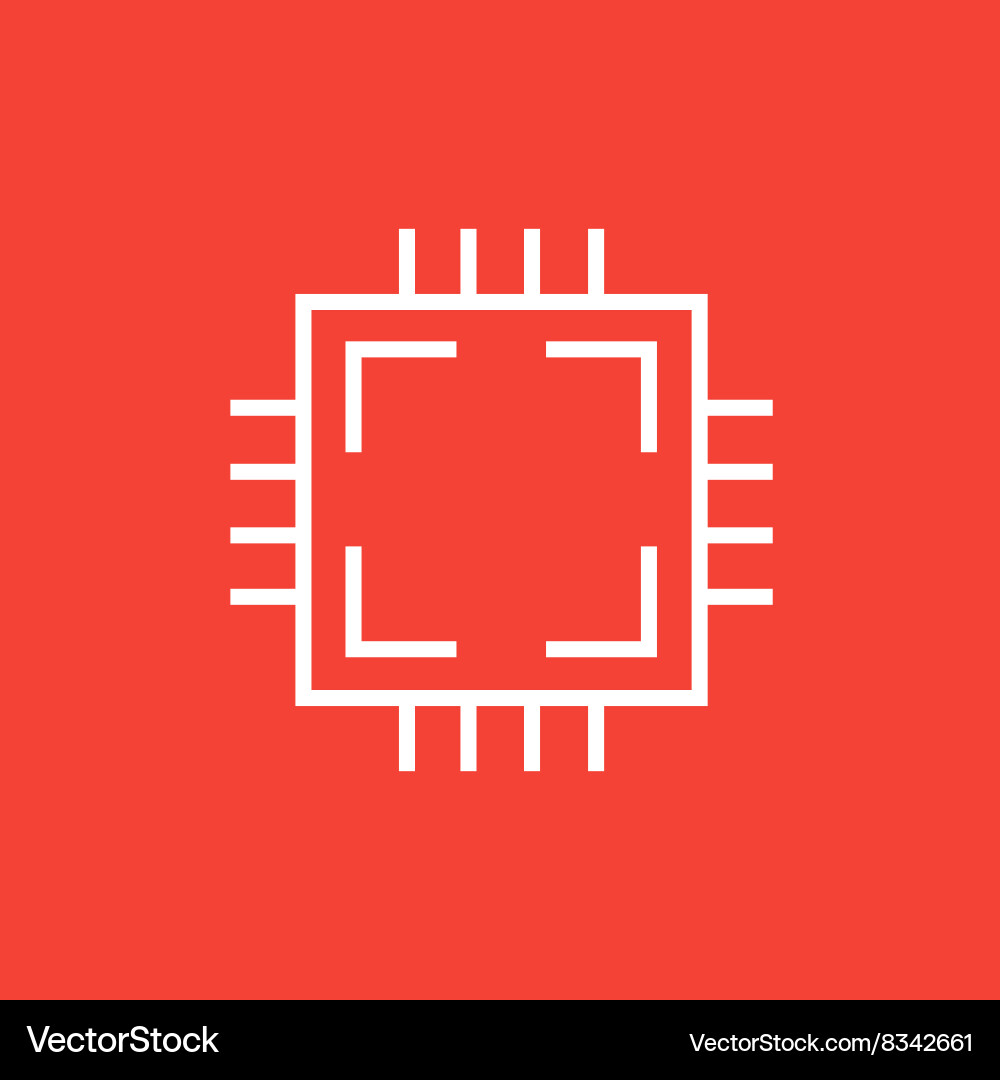Cpu line icon vector image