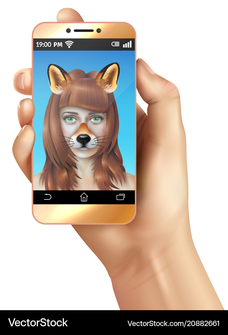 Cute animal faces smartphone mobile app Cute animal faces smartphone mobile app vector image