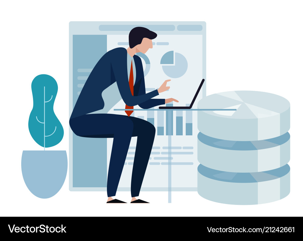 Data science concept of big database technology vector image