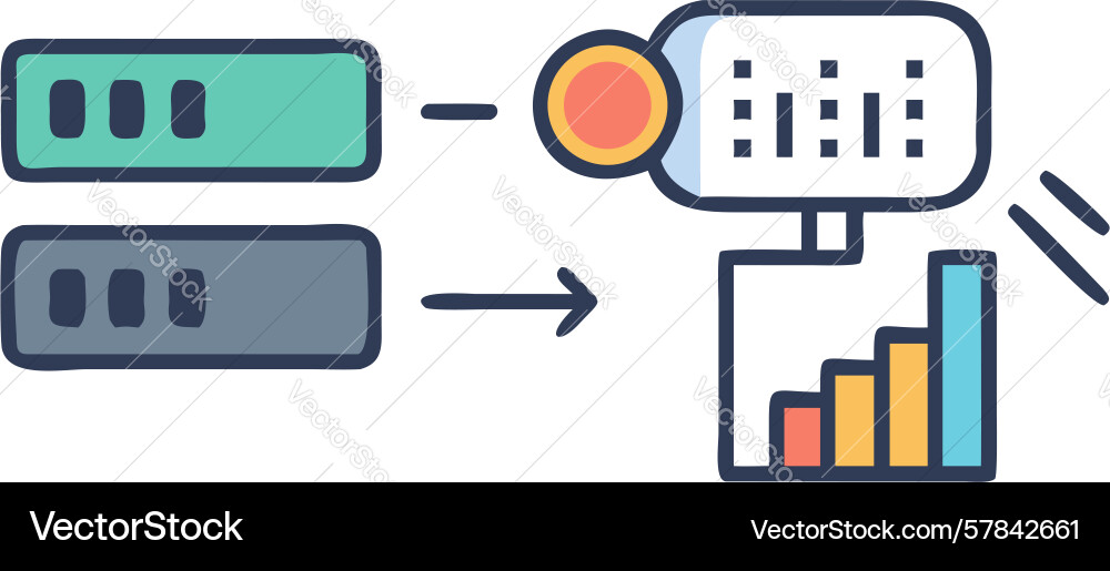 Digitale Workflow-Automatisierung optimierte Daten vektorbild