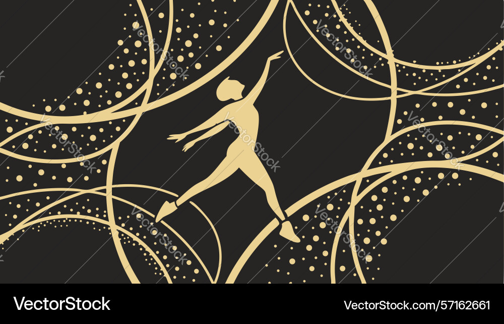 Dynamic figure leaping with abstract patterns vector image