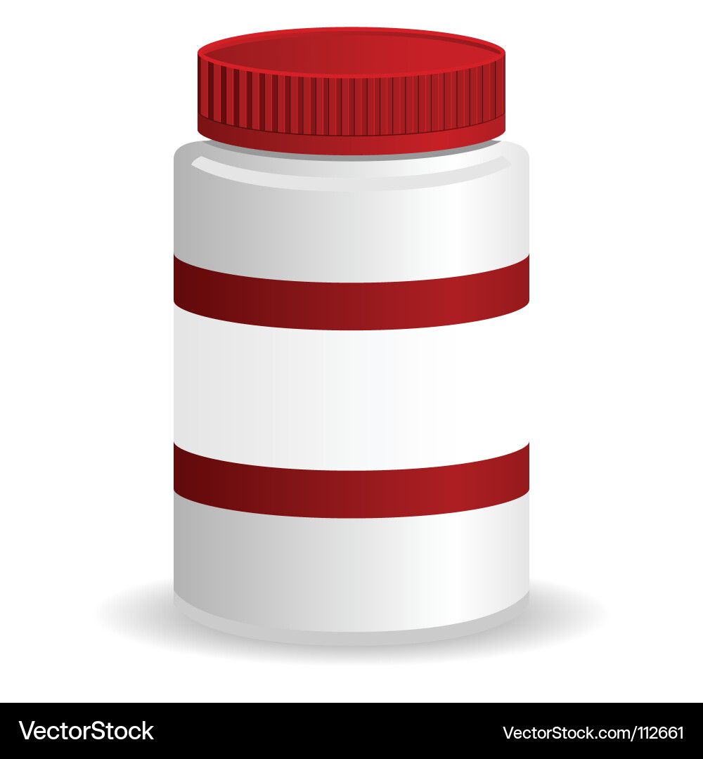 Empty Plastic Jar with Cap vector image