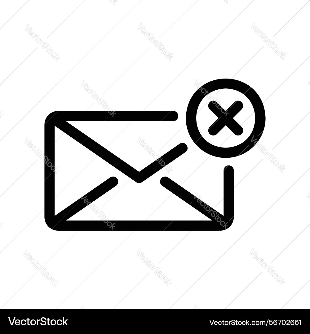 Failed email icon envelope displaying an x mark Failed email icon envelope displaying an x mark vector image