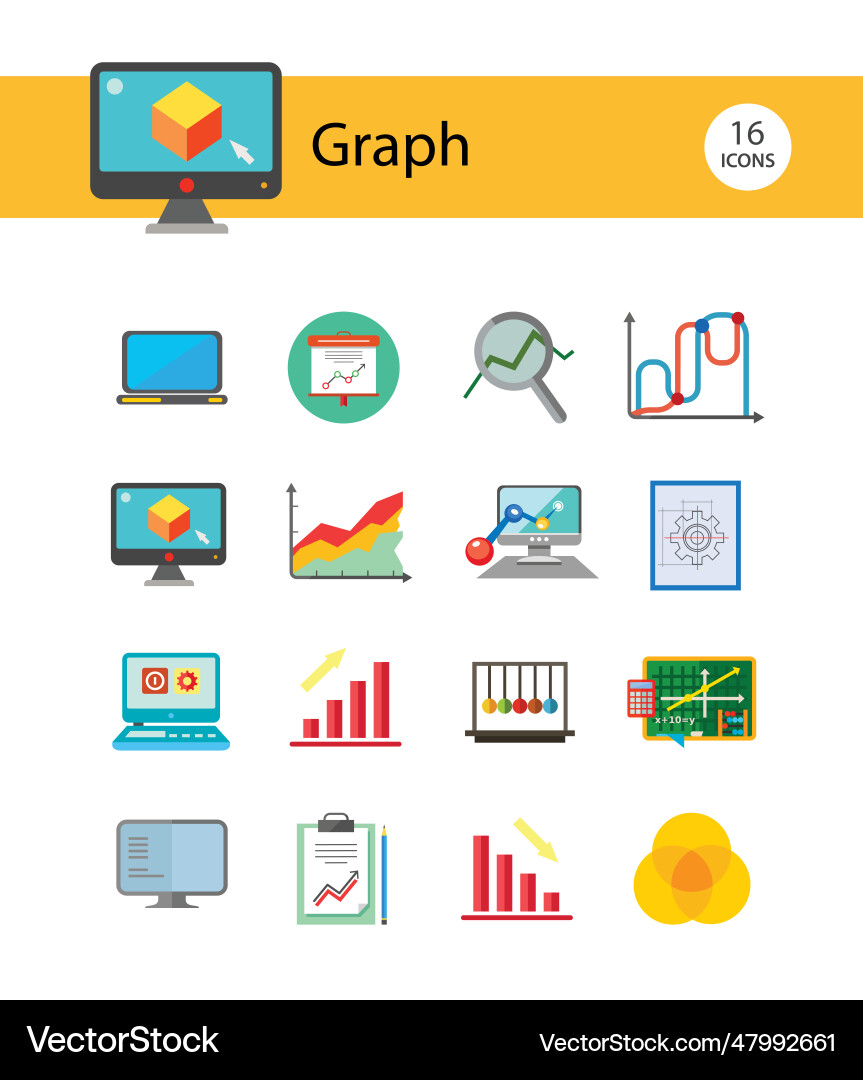 Graph icon set Graph icon set vector image