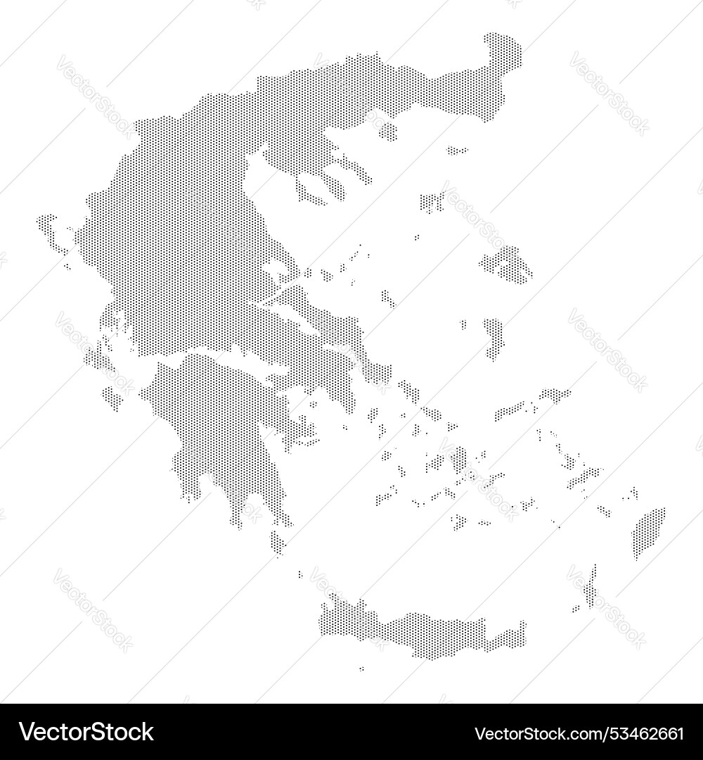 Greece map with dotted pattern vector image