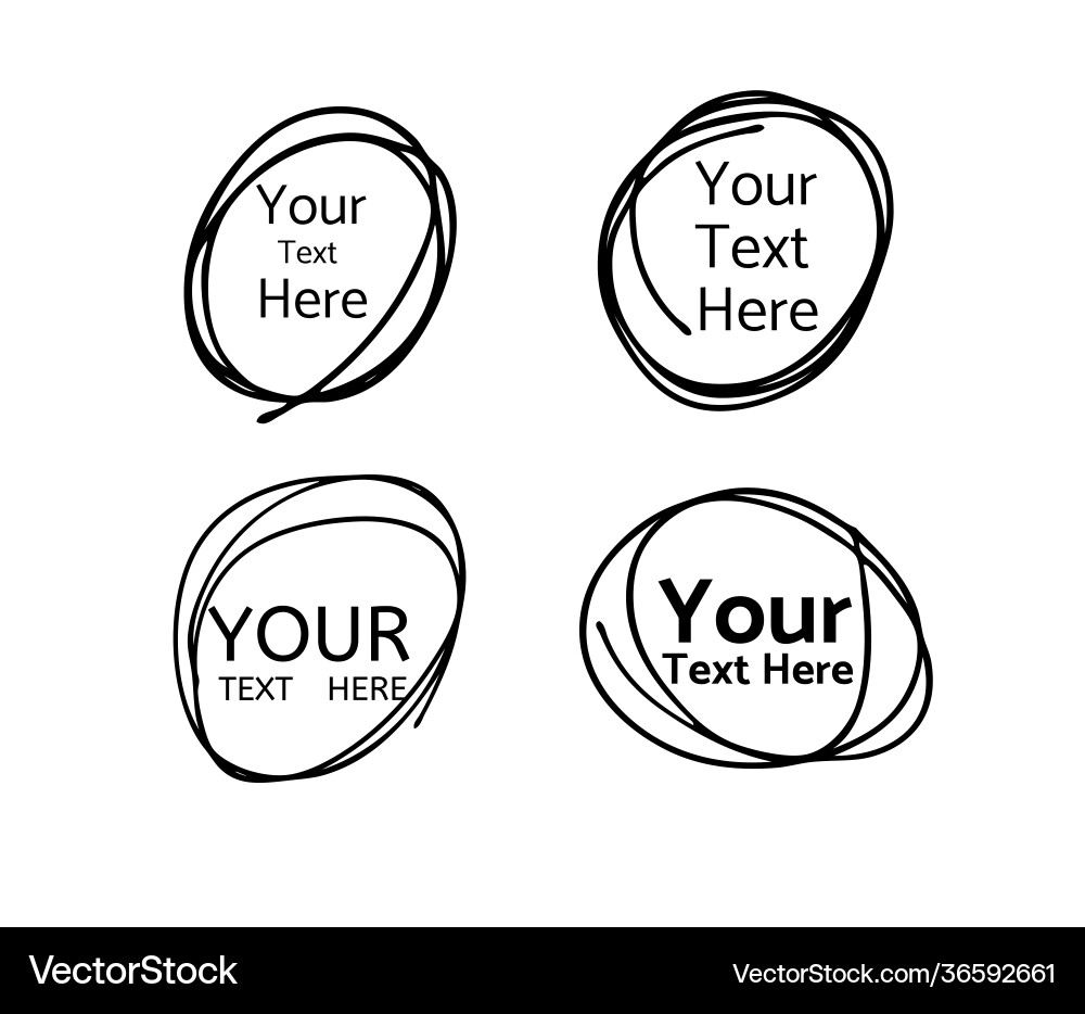 Hand drawn circle line sketch set circular Hand drawn circle line sketch set circular vector image
