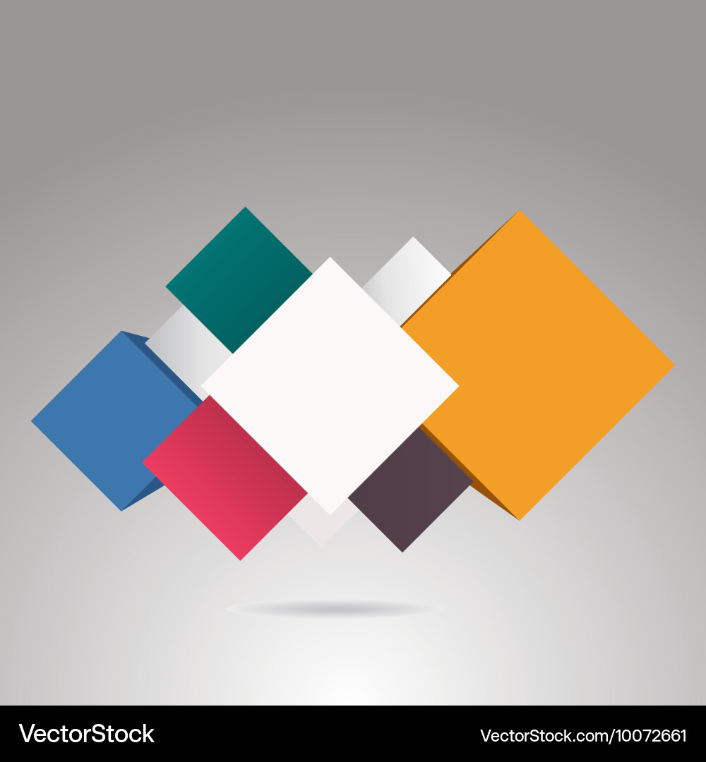 Infographic template empty cubes and squar vector image