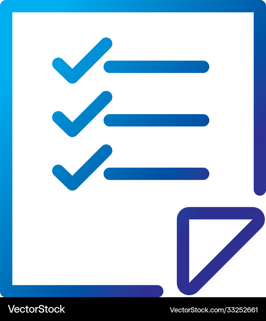 Paper document file with checklist gradient style Vector Image