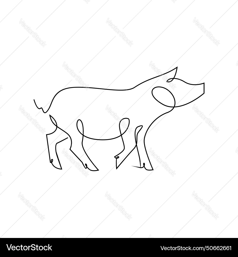 Pig single line drawing Vector Image
