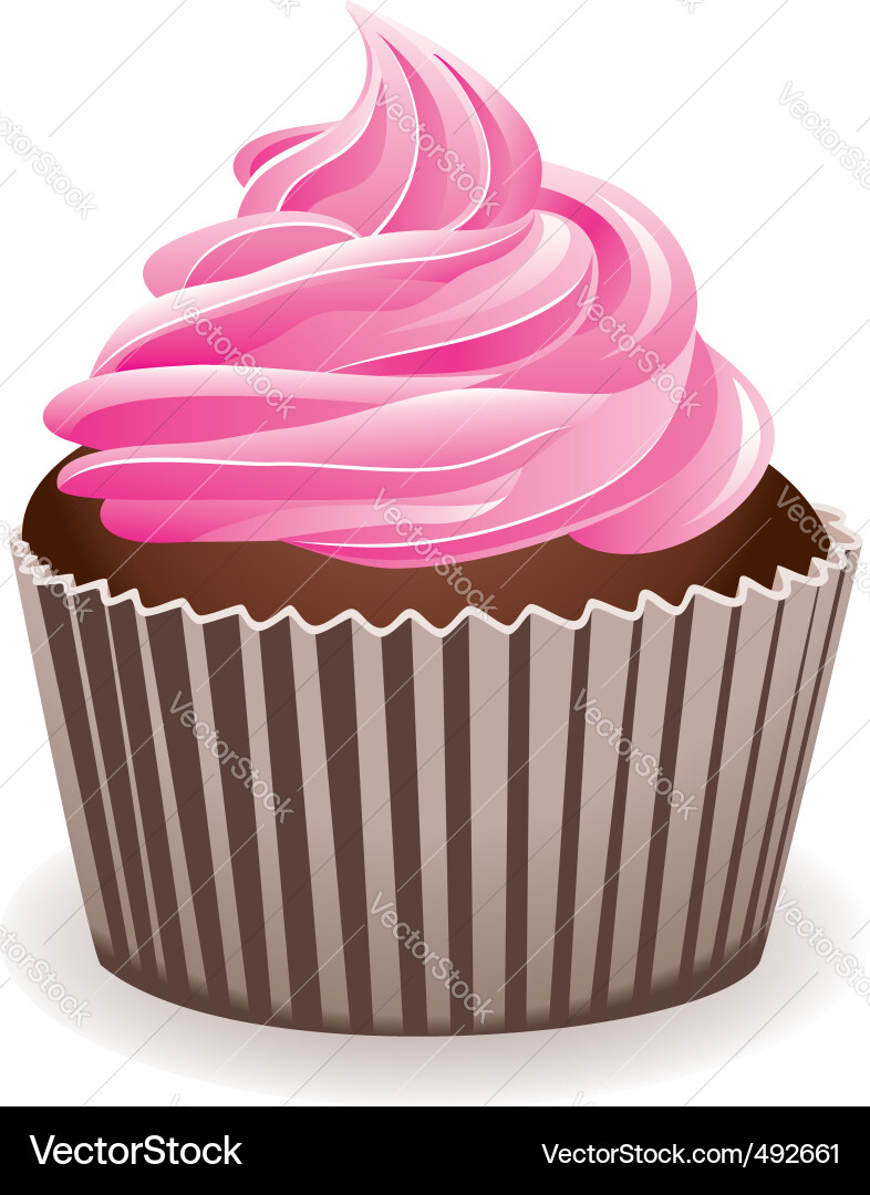 Pink Cupcake Dessert vector image