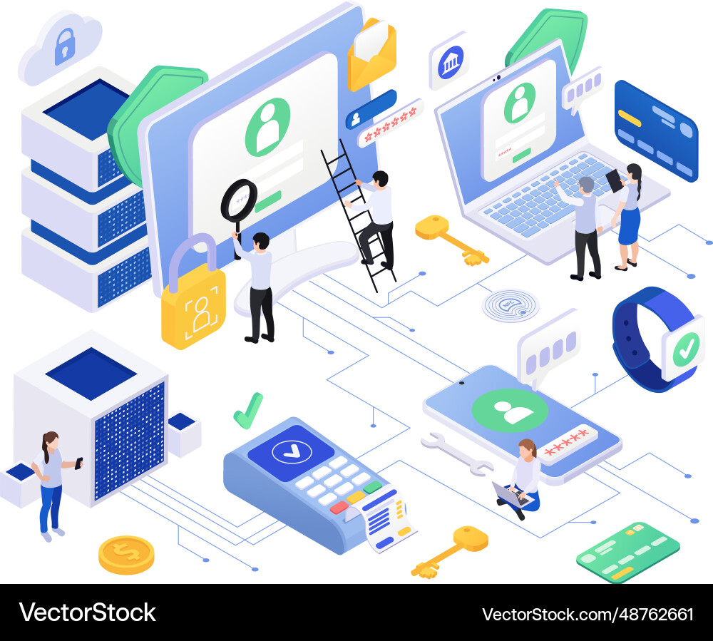 Secure payment network composition Secure payment network composition vector image