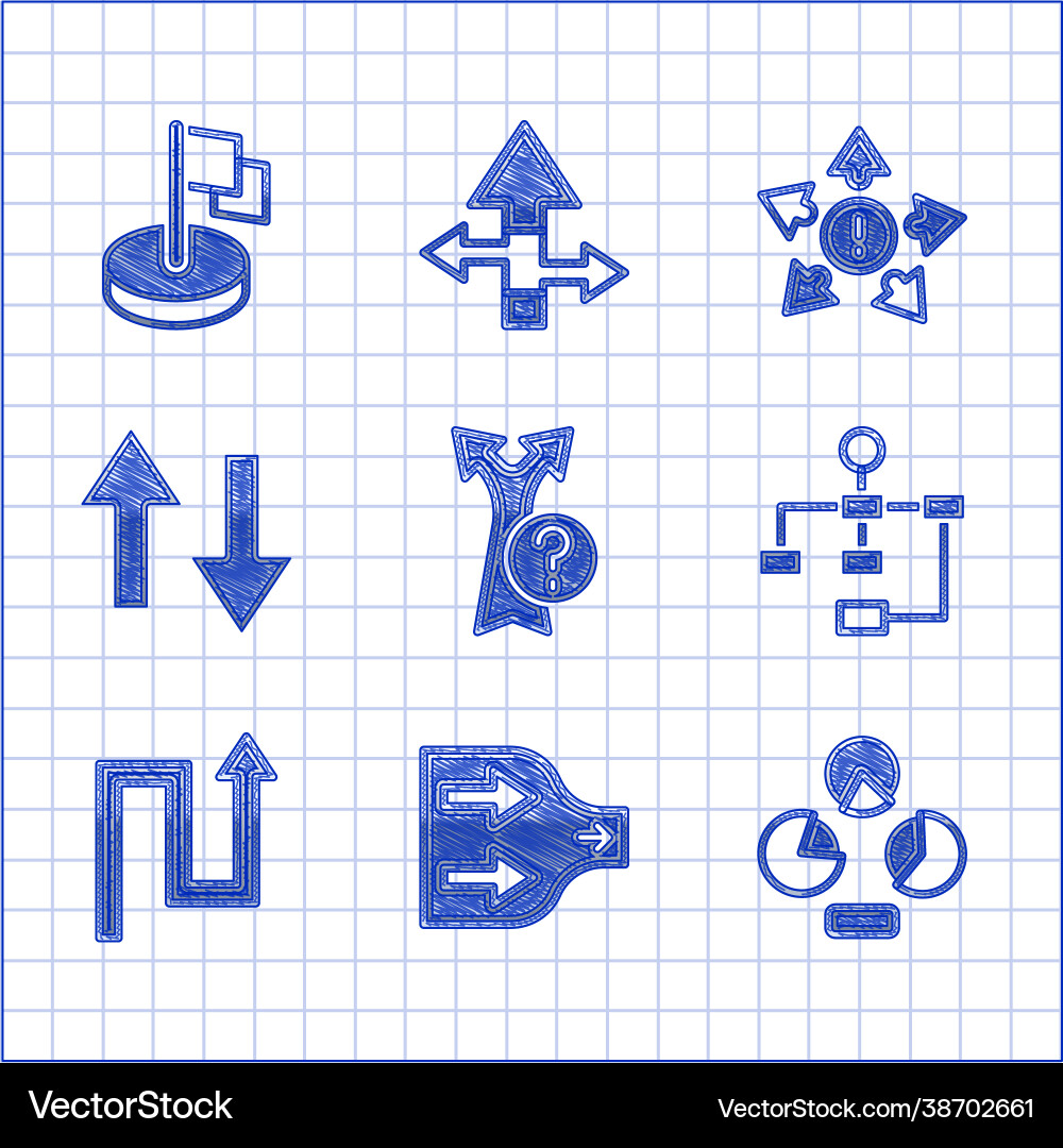 Set arrow pie chart infographic hierarchy Set arrow pie chart infographic hierarchy vector image