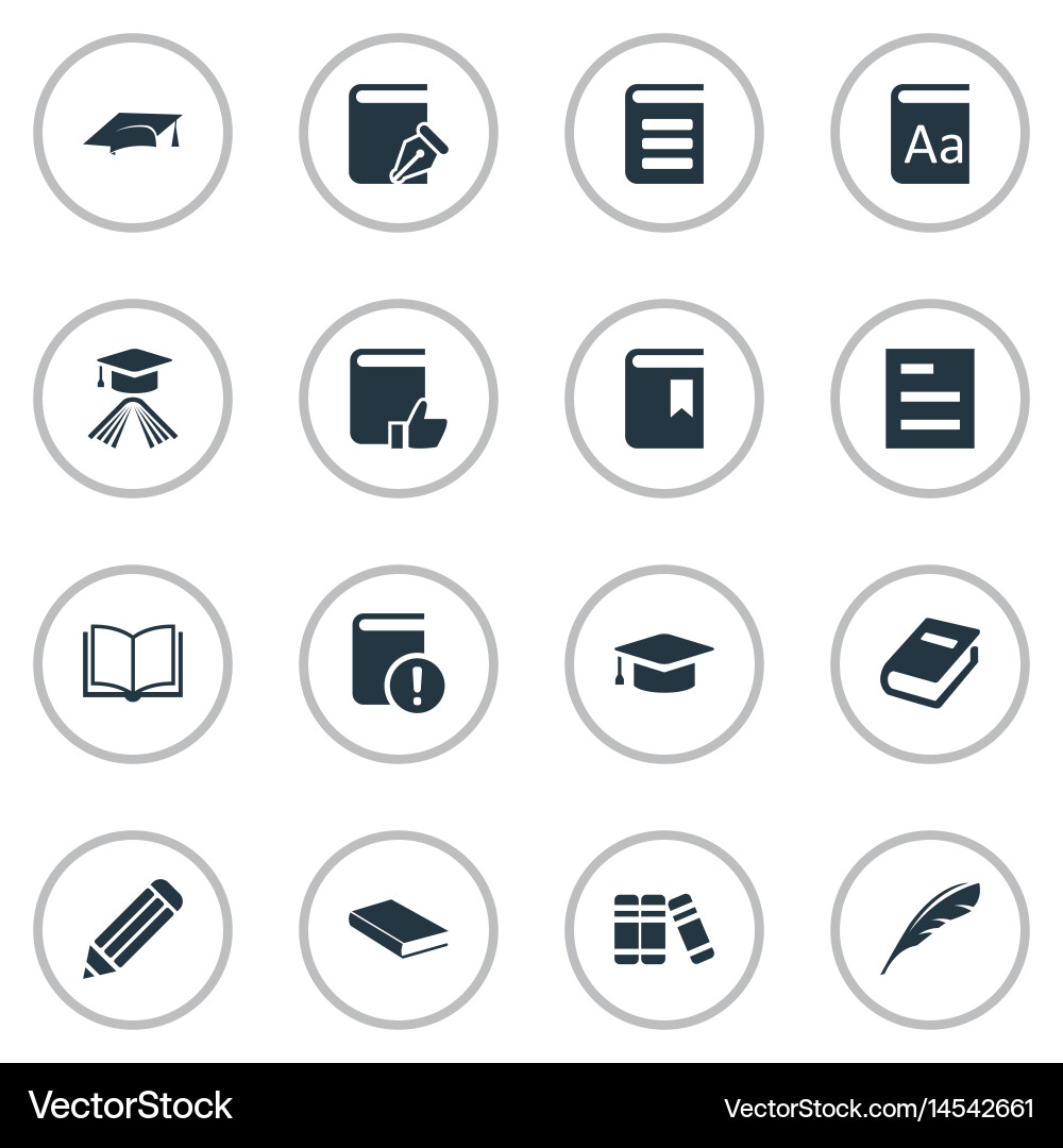 Set of simple knowledge icons vector image