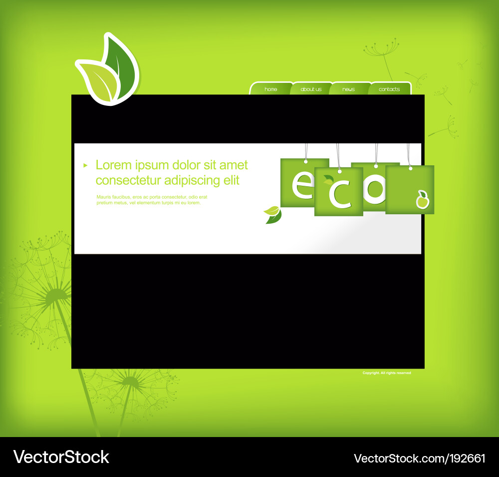 Website Background - Leaf Motif Vector Image