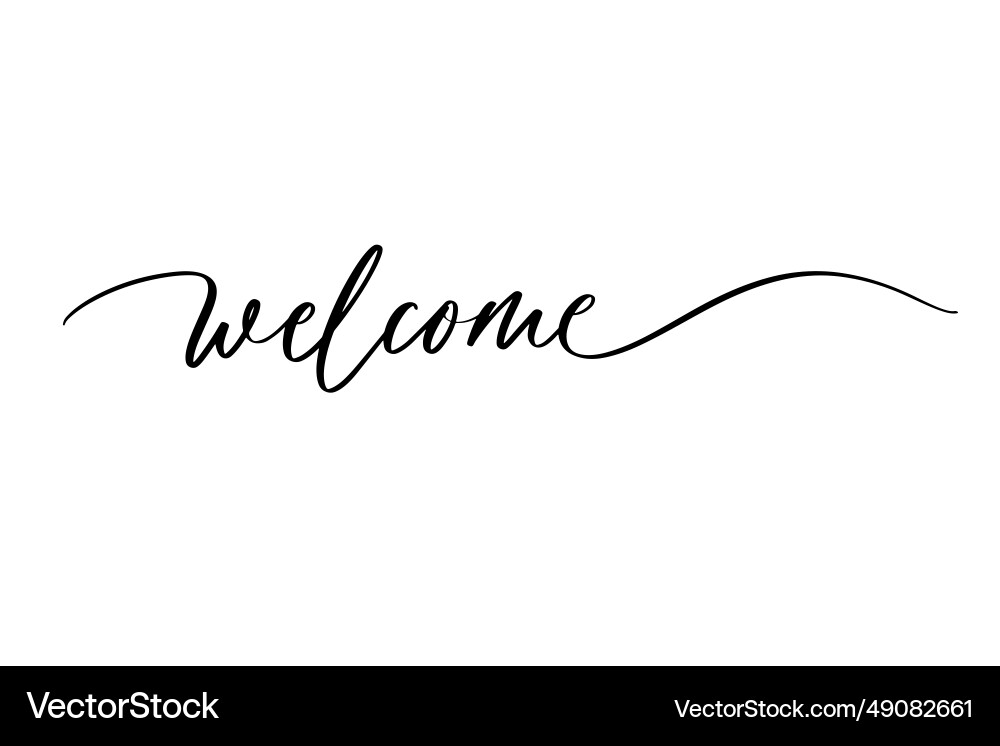 Willkommen - Kalligraphische Inschrift mit glatt Willkommen - Kalligraphische Inschrift mit glatt vektorbild