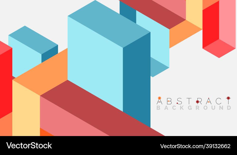 Abstract background 3d cubes cubic elements vector image