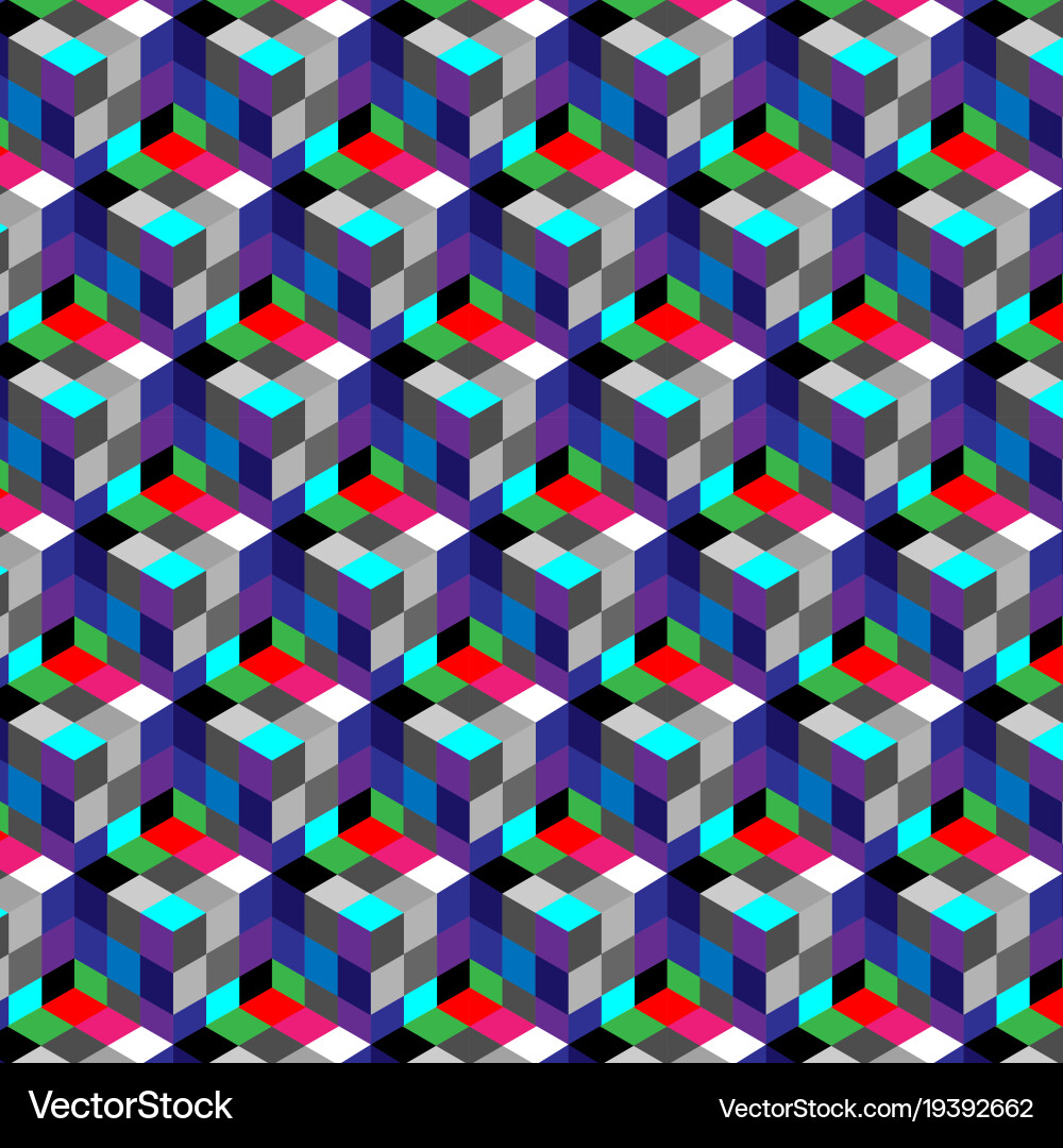 Abstract cube pattern colorful design geometric Vector Image