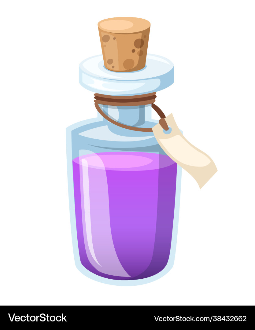 Bottle with potion game icon magic elixir Vector Image