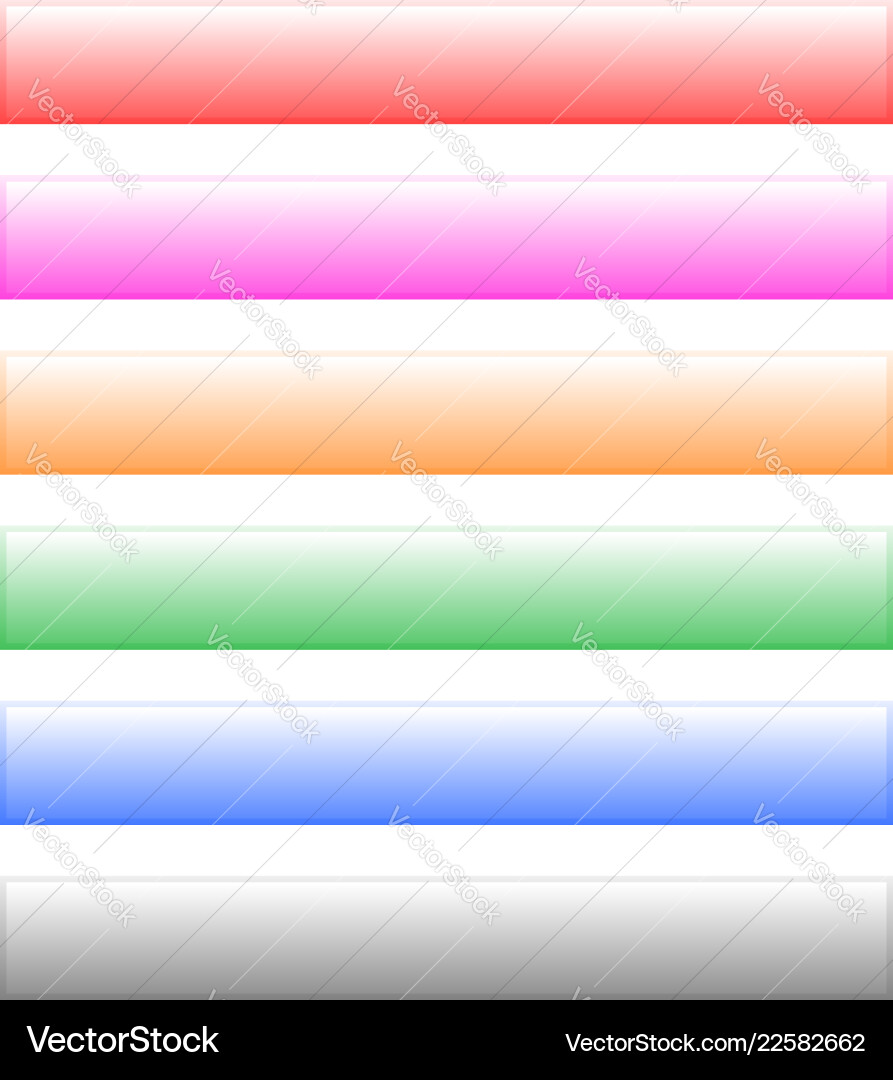 Button banner bar shape design elements in 6 color vector image