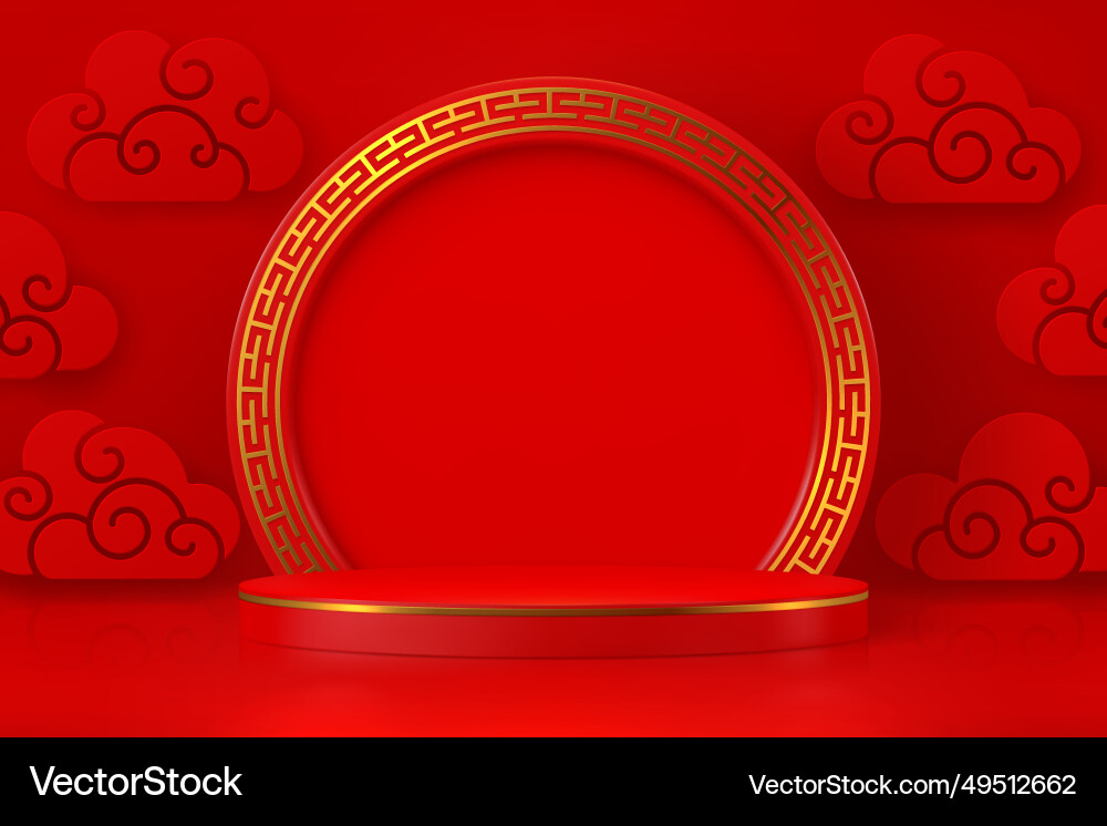 Chinese lunar new year podium stage or pedestal Chinese lunar new year podium stage or pedestal vector image