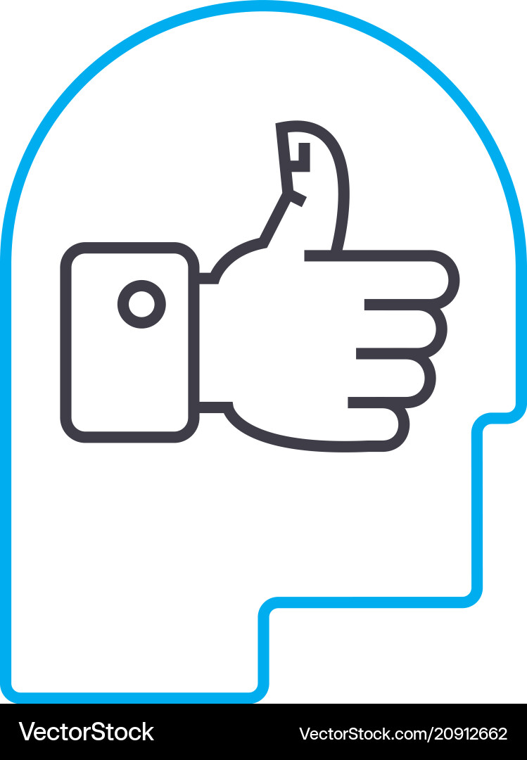 Clever man linear icon concept line Clever man linear icon concept line vector image