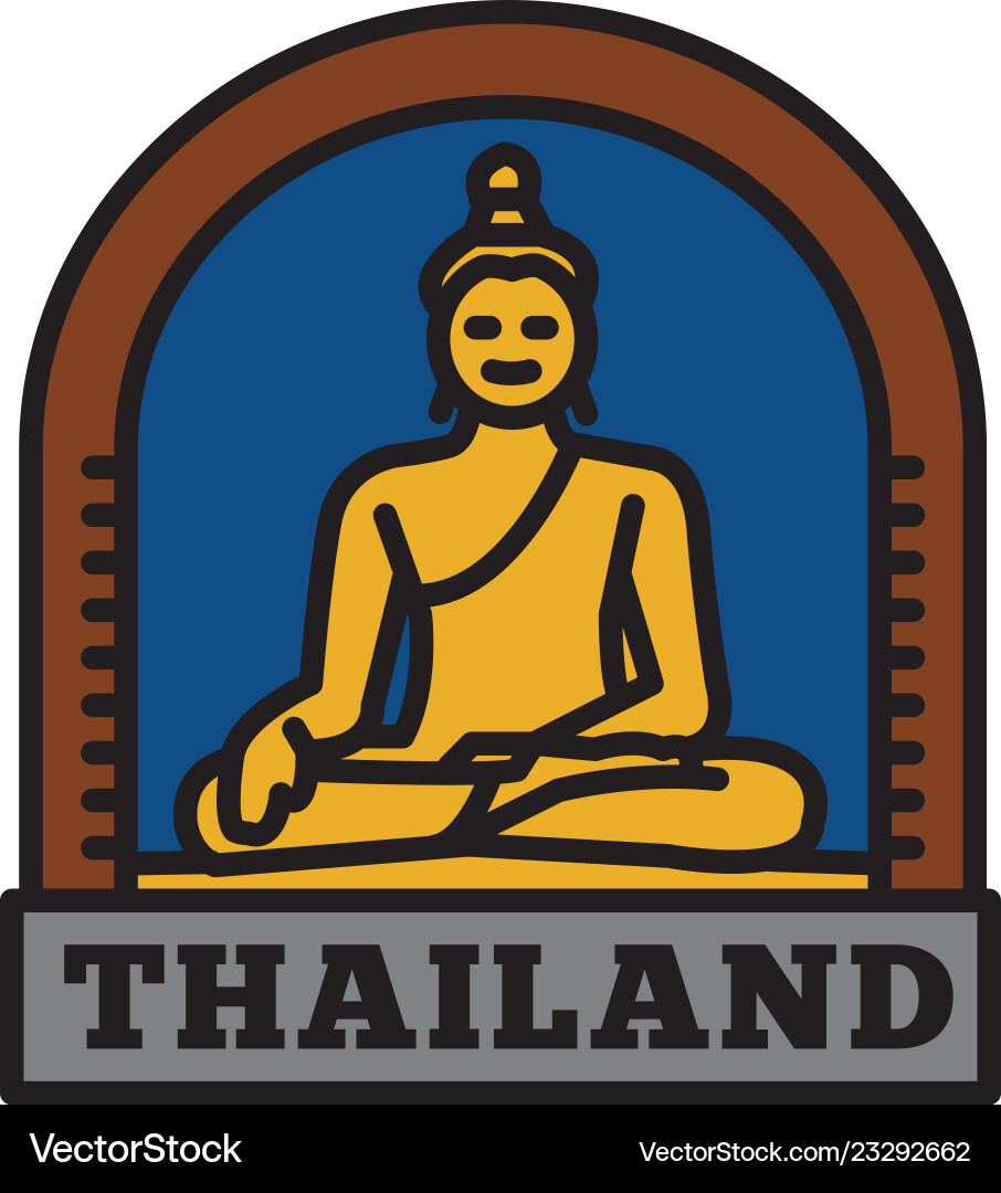 Country badge collections thai symbol of big Country badge collections thai symbol of big vector image