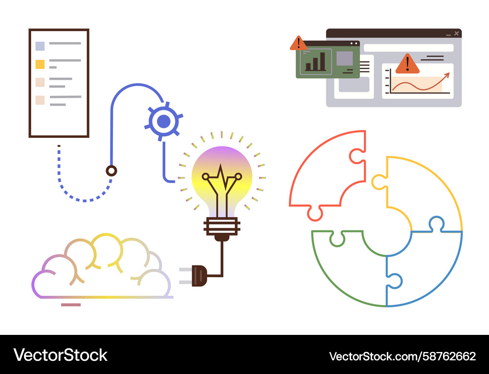 Daten Innovation und Strategie Vektorbild