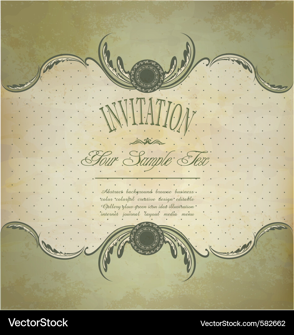Elegant Floral Invitation Royalty Free Vector Image