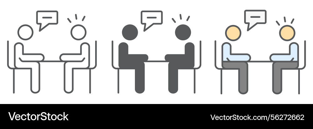 Interview icon collection discussion and two Interview icon collection discussion and two Vector Image