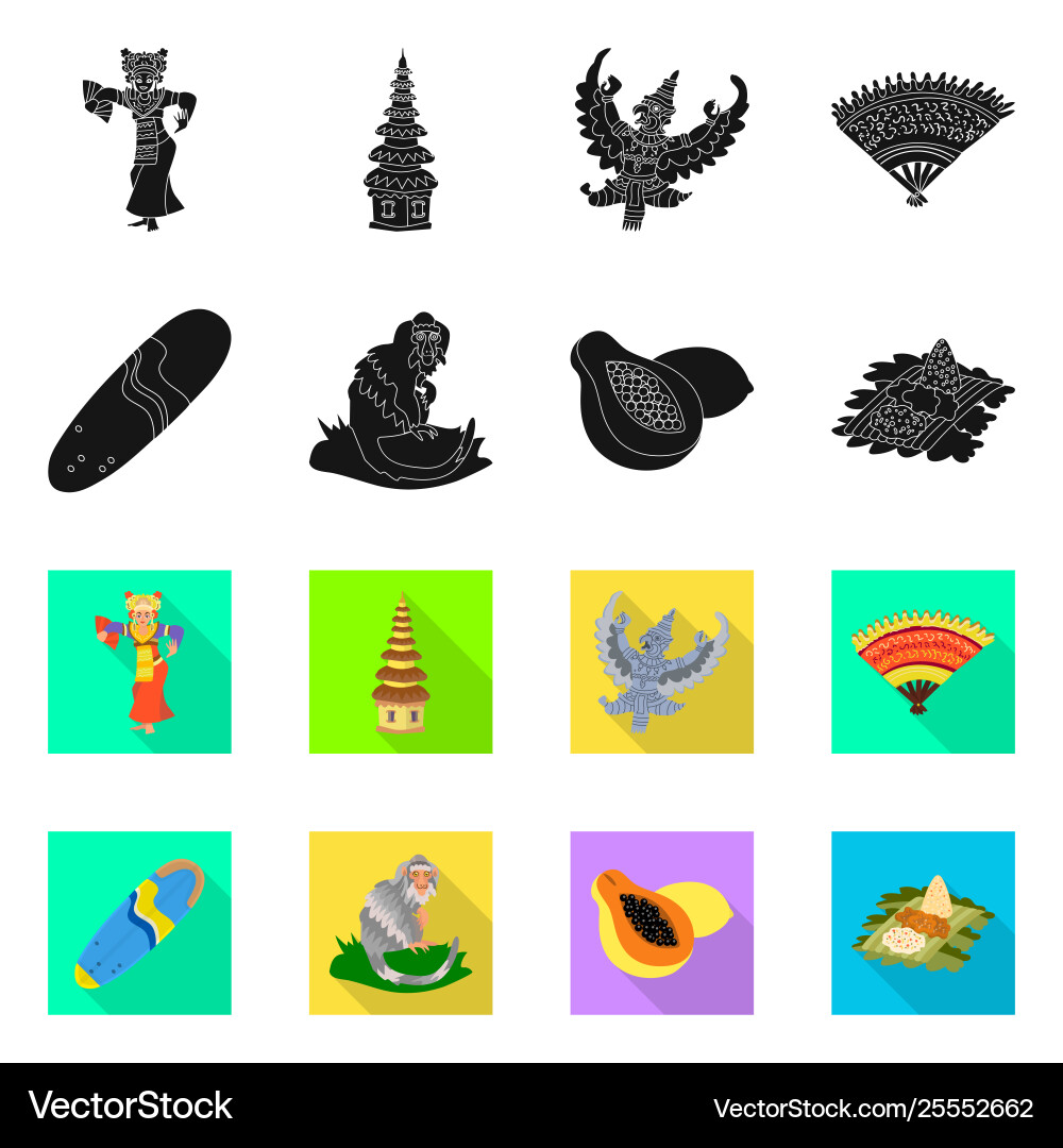 Isolated object and travel icon set Vector Image