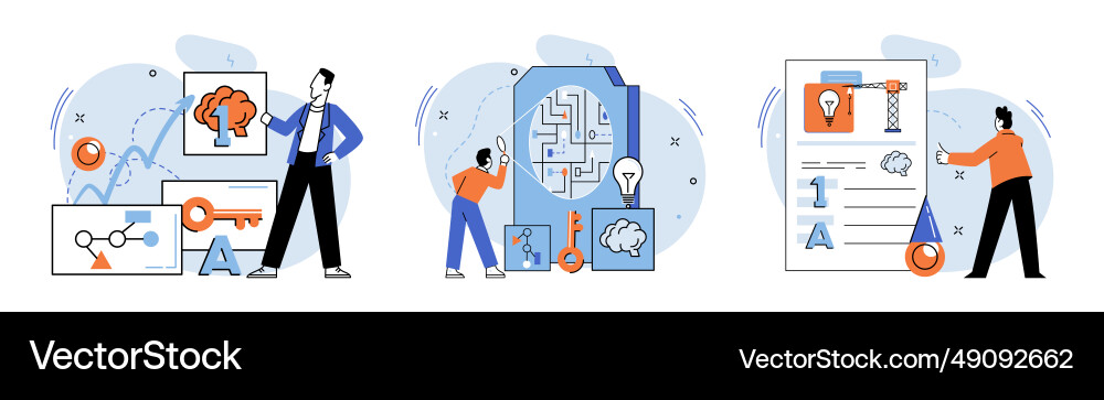 Logical thinking it is result applying reason Logical thinking it is result applying reason vector image