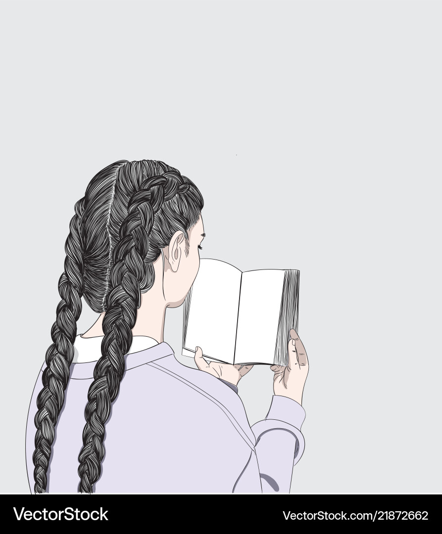 Mädchen liest ein Ferienbuch Mädchen liest ein Ferienbuch vektorbild