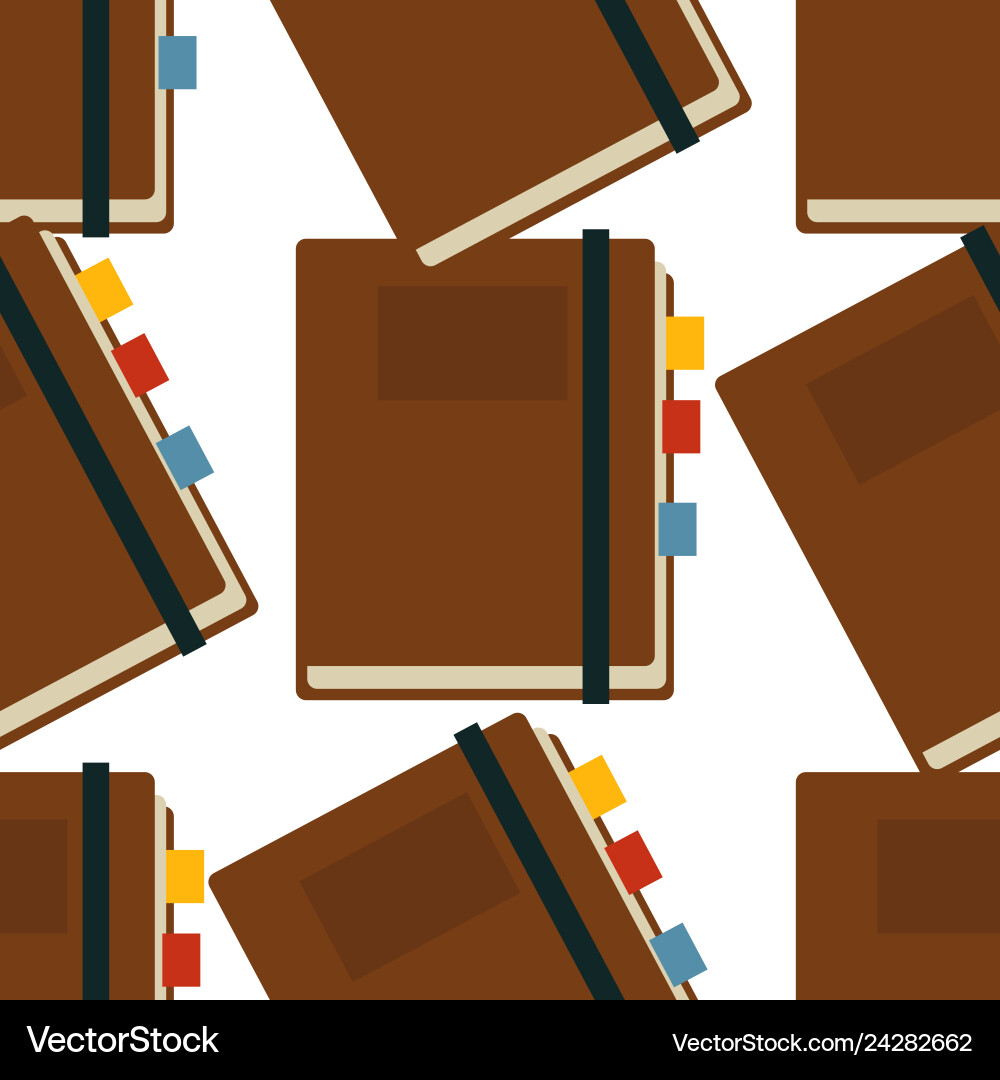 Notepad with bookmarks seamless pattern writer vector image